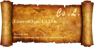 Csereklye Lilla névjegykártya